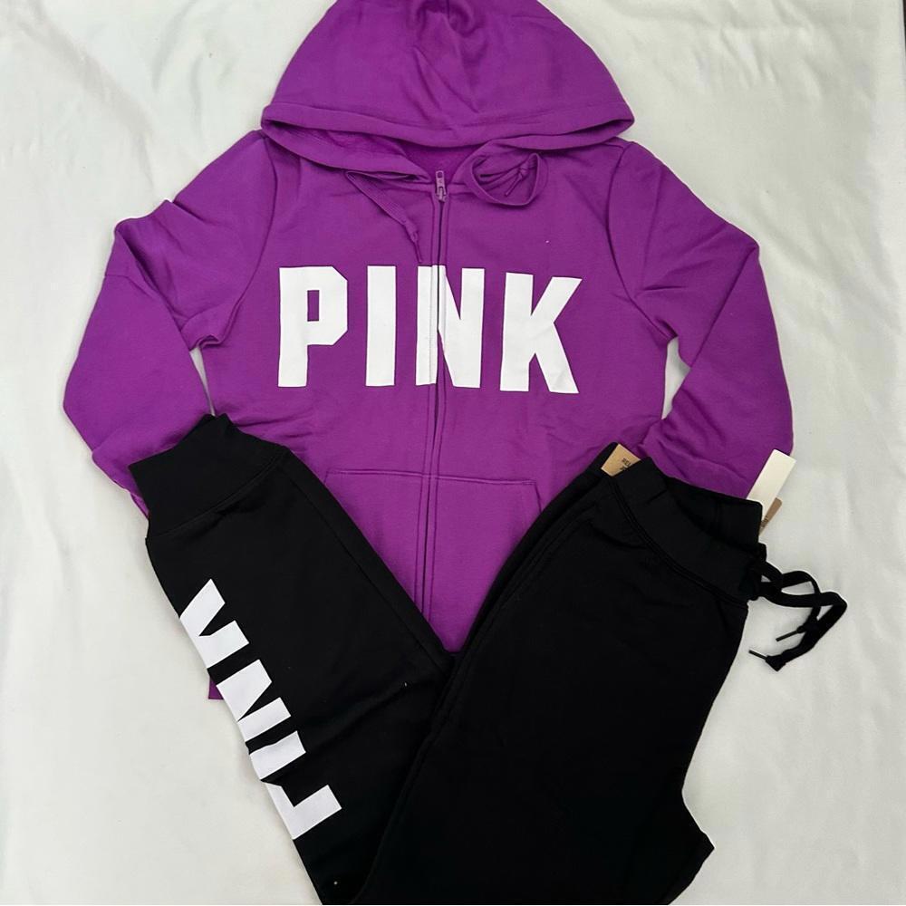 PINK VICTORIA SECRET hoodie and joggers Set - Picture 3 of 7